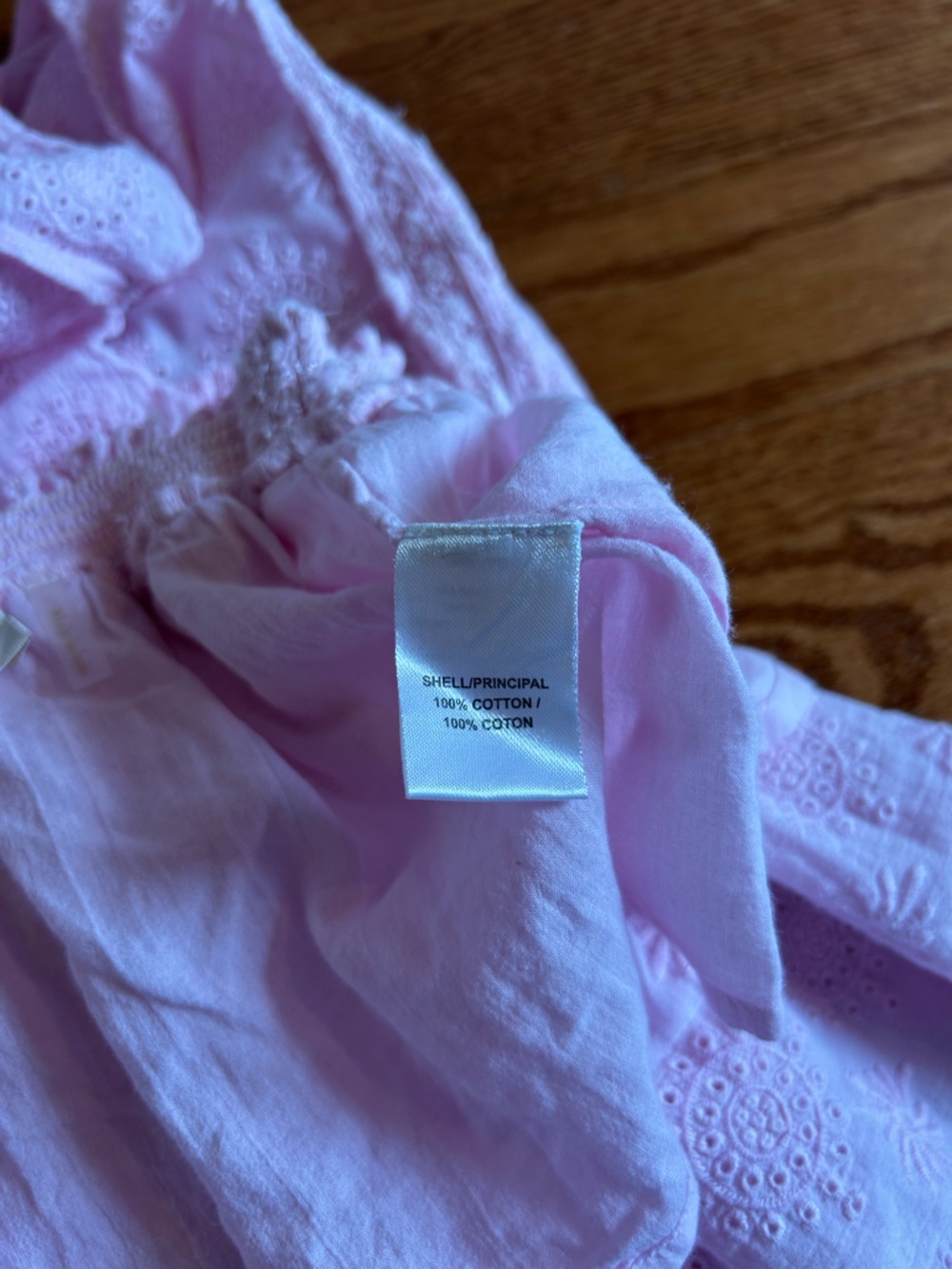 Darling Girls’ Loveshack Fancy Pink Eyelet Ruffled Two-Piece Shirt and Skirt Set - Picture 7 of 8